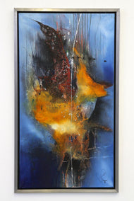 ABSTRACT PAINTING, SEA WAR, ACRYLIC ON CANVAS, MS, STEEL FRAME, 2021