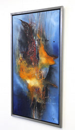 ABSTRACT PAINTING, SEA WAR, ACRYLIC ON CANVAS, MS, STEEL FRAME, 2021