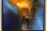 ABSTRACT PAINTING, SEA WAR, ACRYLIC ON CANVAS, MS, STEEL FRAME, 2021