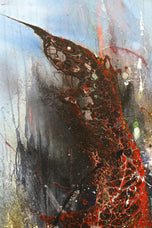ABSTRACT PAINTING, SEA WAR, ACRYLIC ON CANVAS, MS, STEEL FRAME, 2021