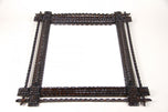 19TH CENTURY, AUSTRIA, RUSTIC TRAMP ART MIRROR, HAND CARVED