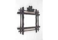 19TH CENTURY, AUSTRIA, BLACK FOREST WALL MIRROR, HAND CARVED