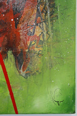 ABSTRACT TWO-PART PAINTING, ACRYLIC ON CANVAS, MS, 2021