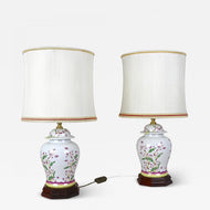 20TH CENTURY, ITALY, CERAMIC TABLE LAMPS, LAMPSHADES, 1970S