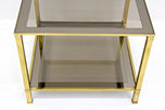 LATE MID CENTURY, ITALY, BRASS SIDE TABLE, SMOKED GLASS