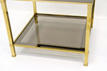 LATE MID CENTURY, ITALY, BRASS SIDE TABLE, SMOKED GLASS