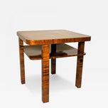 ART DECO, AUSTRIA, NUT WOOD COFFEE TABLE, SIDE TABLE, SHELLAC, POLISHED, 1920