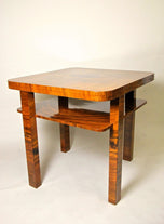ART DECO, AUSTRIA, NUT WOOD COFFEE TABLE, SIDE TABLE, SHELLAC, POLISHED, 1920