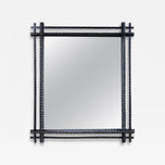 19TH CENTURY, AUSTRIA, RUSTIC TRAMP ART WALL MIRROR, BASSWOOD, CIRCA 1880