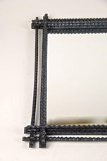 19TH CENTURY, AUSTRIA, RUSTIC TRAMP ART WALL MIRROR, BASSWOOD, CIRCA 1880
