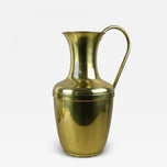 MID CENTURY, AMPHORA, BRASS VASE, HANDLE, FLOOR VASE