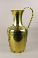 MID CENTURY, AMPHORA, BRASS VASE, HANDLE, FLOOR VASE