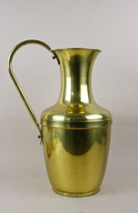 MID CENTURY, AMPHORA, BRASS VASE, HANDLE, FLOOR VASE