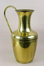 MID CENTURY, AMPHORA, BRASS VASE, HANDLE, FLOOR VASE