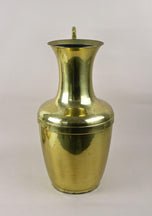 MID CENTURY, AMPHORA, BRASS VASE, HANDLE, FLOOR VASE