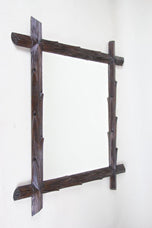 19TH CENTURY, AUSTRIA, BLACK FOREST, WALL MIRROR, HAND CARVED