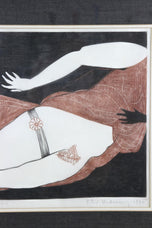 20TH CENTURY, LINOCUT, ARTWORK, PATINKAS WORK, TWO COLOUR, SIGNED PETER K, 1970