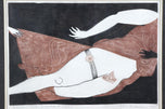 20TH CENTURY, LINOCUT, ARTWORK, PATINKAS WORK, TWO COLOUR, SIGNED PETER K, 1970