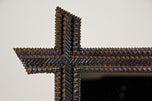 19TH CENTURY, AUSTRIA, TRAMP ART, WALL MIRROR, NOTCH CUT, CIRCA 1880