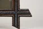 19TH CENTURY, AUSTRIA, TRAMP ART, WALL MIRROR, NOTCH CUT, CIRCA 1880