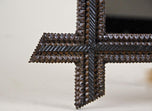 19TH CENTURY, AUSTRIA, TRAMP ART, WALL MIRROR, NOTCH CUT, CIRCA 1880