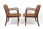 MID CENTURY, FRANCE, PAIR OF ARMCHAIRS, WOVEN ROPE