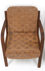 MID CENTURY, FRANCE, PAIR OF ARMCHAIRS, WOVEN ROPE