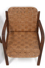 MID CENTURY, FRANCE, PAIR OF ARMCHAIRS, WOVEN ROPE