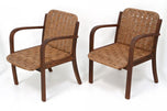 MID CENTURY, FRANCE, PAIR OF ARMCHAIRS, WOVEN ROPE