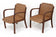 MID CENTURY, FRANCE, PAIR OF ARMCHAIRS, WOVEN ROPE