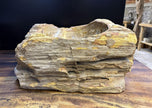 MODERN ORGANIC PETRIFIED WOOD SINGLE SINK, GREY, BROWN, YELLOW TONES, NEW, INDONESIA