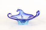 MID-CENTURY, ITALY, MURANO GLASS BOWL, SOMMERSO, BLUE, 1960