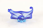 MID-CENTURY, ITALY, MURANO GLASS BOWL, SOMMERSO, BLUE, 1960