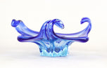 MID-CENTURY, ITALY, MURANO GLASS BOWL, SOMMERSO, BLUE, 1960
