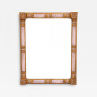MID CENTURY, ITALY, GIlt WALL MIRROR, HANDCARVED, CA 1950