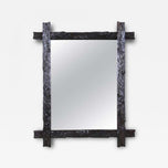 19TH CENTURY, AUSTRIA, BLACK FOREST WALL MIRROR, HAND CARVED, RUSTIC
