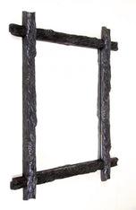 19TH CENTURY, AUSTRIA, BLACK FOREST WALL MIRROR, HAND CARVED, RUSTIC