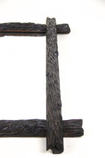 19TH CENTURY, AUSTRIA, BLACK FOREST WALL MIRROR, HAND CARVED, RUSTIC