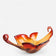 MID-CENTURY, ITALY, MURANO GLASS BOWL, RED, ORANGE, 1960