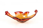 MID-CENTURY, ITALY, MURANO GLASS BOWL, RED, ORANGE, 1960