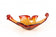 MID-CENTURY, ITALY, MURANO GLASS BOWL, RED, ORANGE, 1960