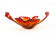 MID-CENTURY, ITALY, MURANO GLASS BOWL, RED, ORANGE, 1960