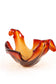 MID-CENTURY, ITALY, MURANO GLASS BOWL, RED, ORANGE, 1960
