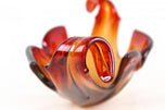 MID-CENTURY, ITALY, MURANO GLASS BOWL, RED, ORANGE, 1960