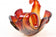 MID-CENTURY, ITALY, MURANO GLASS BOWL, RED, ORANGE, 1960