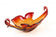 MID-CENTURY, ITALY, MURANO GLASS BOWL, RED, ORANGE, 1960