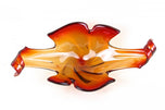 MID-CENTURY, ITALY, MURANO GLASS BOWL, RED, ORANGE, 1960