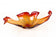 MID-CENTURY, ITALY, MURANO GLASS BOWL, RED, ORANGE, 1960