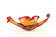 MID-CENTURY, ITALY, MURANO GLASS BOWL, RED, ORANGE, 1960