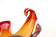MID-CENTURY, ITALY, MURANO GLASS BOWL, RED, ORANGE, 1960